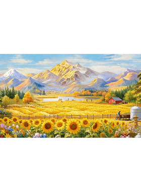 大芬村手绘日照金山客厅油画