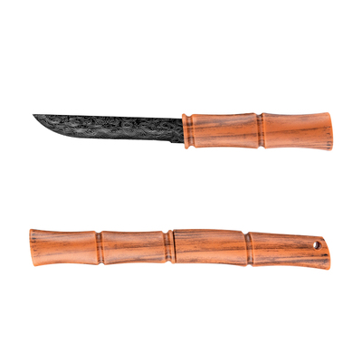 瑞日大马士纹竹节水果刀随身便携