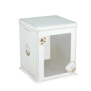 半透明生日蛋糕盒子6寸8寸10寸单双层加高对开窗方形烘焙包装盒子