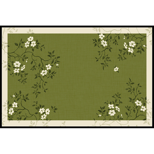 地毯客厅绿色2026新款中古风防水防污免洗可擦复古高级感沙发地垫