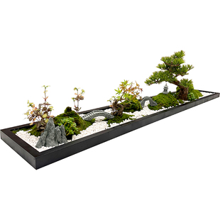 上海会议桌微景观长桌迎客松摆件装饰假植物玄关绿植造景摆花定制