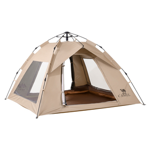 骆驼自动速开帐篷户外折叠便捷式露营野营银胶沙滩室内加厚防晒