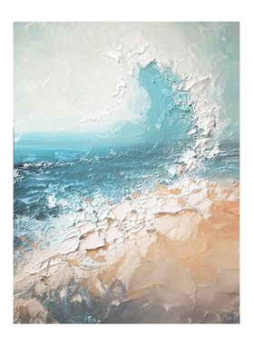 HLF.手绘油画《福禄》肌理感挂画大芬村客厅玄关无痕挂画电表箱