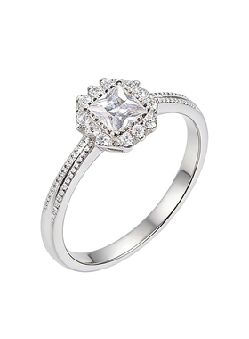 纯银5层18K真金镀金D色莫桑钻戒