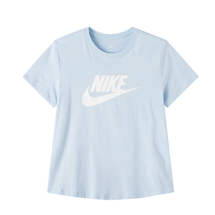 Nike耐克浅蓝色短袖女子纯棉T恤夏季新款上衣薄款运动装休闲半袖