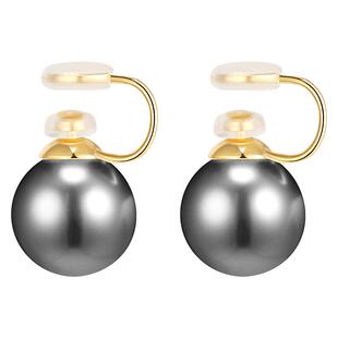 真多麻灰施家珍珠耳夹无耳洞女高级感2025年新款耳环小众气质耳饰