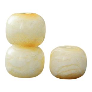 天然原矿俄料白蜡蜜蜡老型珠桶珠隔珠鼓珠文玩diy配件菩提配饰