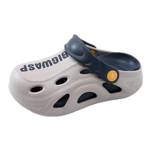 大黄蜂儿童洞洞鞋男童拖鞋新款2025沙滩夏季大童凉鞋男孩防滑凉拖