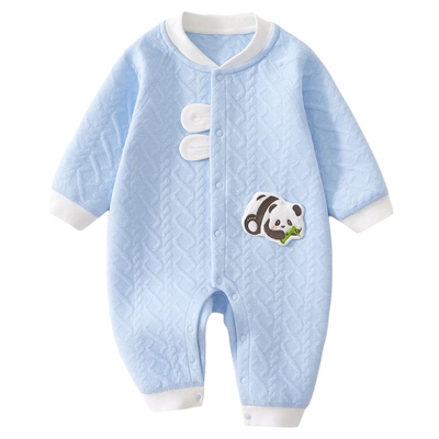 小聪熊婴儿衣服秋冬季夹棉连体衣