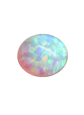 5A级炫彩白色欧泊石裸石椭圆形平底蛋面澳宝戒面戒指吊坠耳钉主石