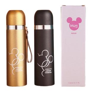 子弹头不锈钢真空米奇保温杯女学生手提茶杯子定制水杯刻字礼品杯