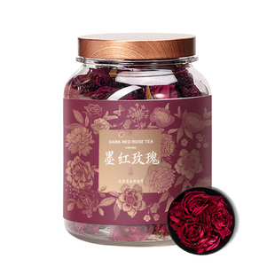 5玫瑰花圃-墨红玫瑰花茶罐装冻干云南重瓣玫瑰花花茶礼品装下