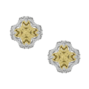 Juunngle洲谷十字木兰镂雕花形耳钉女新款轻奢高级感小众春夏耳饰