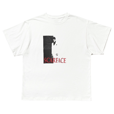 Scarface电影美式复古慵懒风oversize潮流落肩chic嘻哈短袖T恤