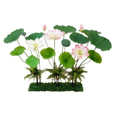 高仿真手感荷花荷叶中式水池装饰