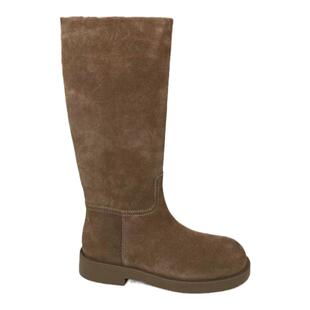 诗歌兰女靴2025年秋季新款真皮磨砂平底不过膝骑士靴平跟复古长靴