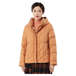 依伽依佳2023冬季新款纯色气质保暖舒适短款羽绒服外套女ESDY047