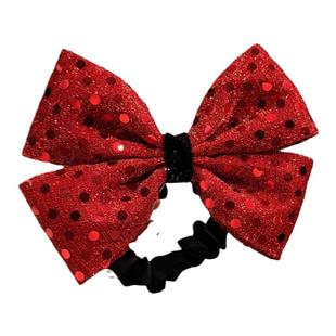 扎头发绳女高级感新年红色灰色秋冬头饰大蝴蝶结橡皮筋绑马尾发圈