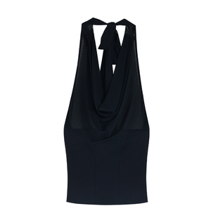 pusumede 反转魅力 荡领挂脖吊带背心女夏季外穿辣妹无袖露背上衣