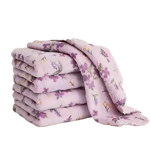 厨房专用强力吸水不掉毛抹布珊瑚绒家用印花加厚不沾油毛巾洗碗布