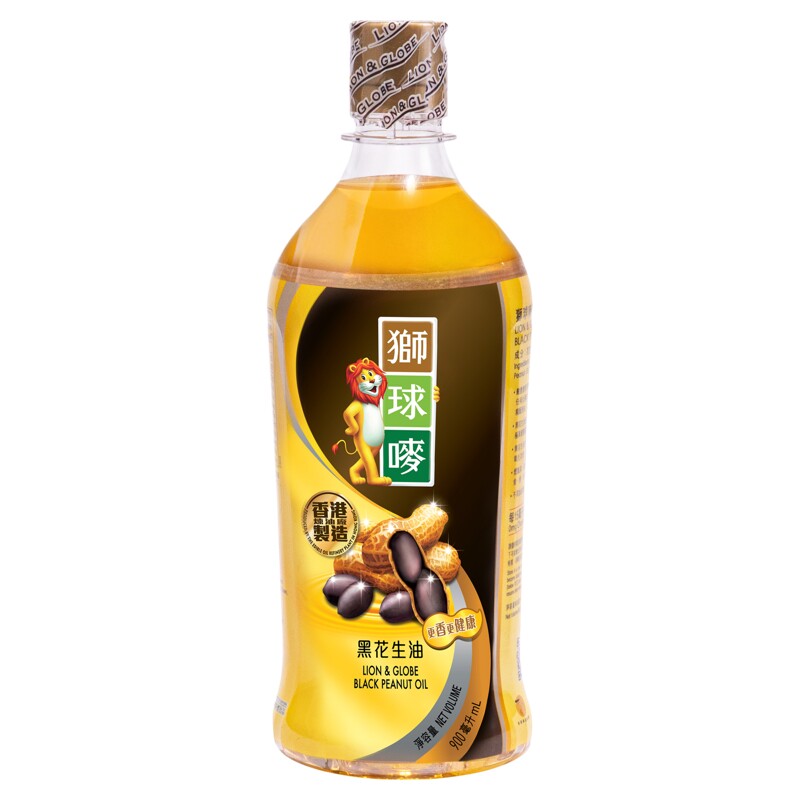 狮球唛港版黑花生油900ml无添加