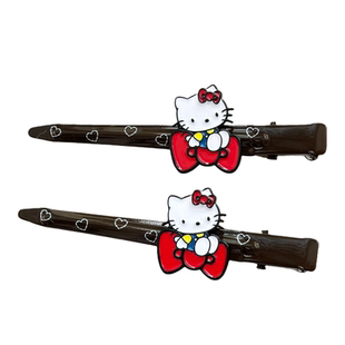 正版hellokitty深色金属无痕发夹少女固定刘海夹碎发侧边夹一字夹
