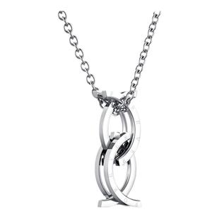 ins日韩风格钛钢亲吻鱼变形戒指吊坠 可折叠伸缩创意指环项链饰品