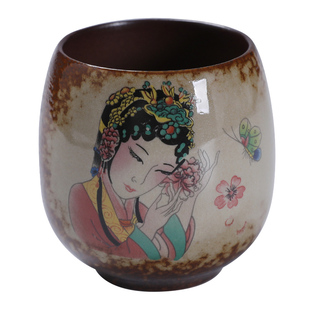 粗陶复古柴烧主人杯陶瓷大茶杯茶盏家用手工品茗杯单杯个人专用杯