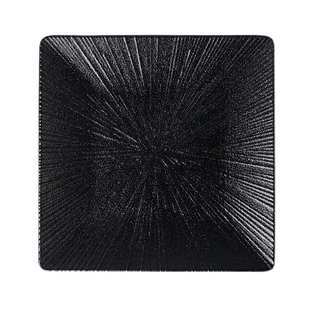 祥源美密胺方形盘子高级感黑色酒店餐具方盘餐厅日式炒菜餐盘菜盘