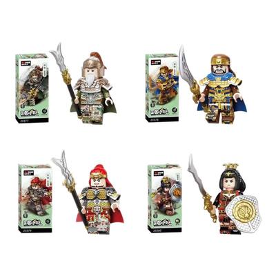 迪库积木三国小侠男孩益智拼装玩具人仔儿童拼插张苞程普星彩小人