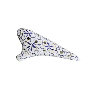 官方正品 青花瓷描金12孔SG调陶笛十二孔陶笛高音G调初学专业演奏