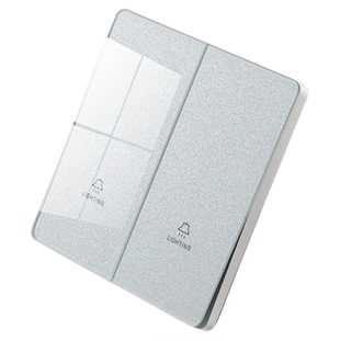 国际电工超薄钢化玻璃双开单控家用暗装灯开关按钮86型插座面板