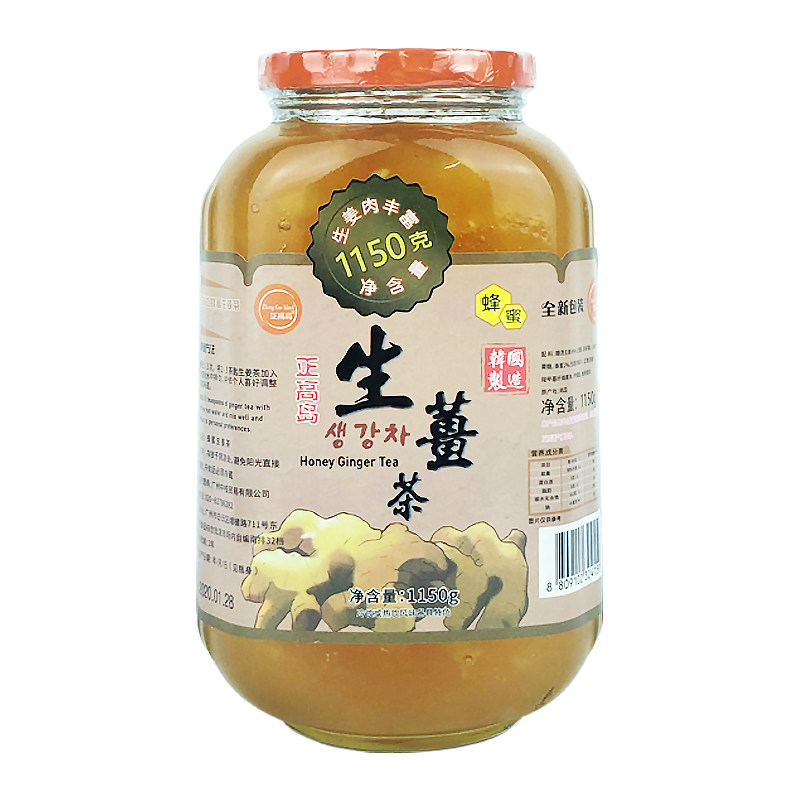 正高岛蜂蜜生姜茶果肉饮料瓶装1.15kg 冲饮姜味浓郁肉多肉厚茶酱