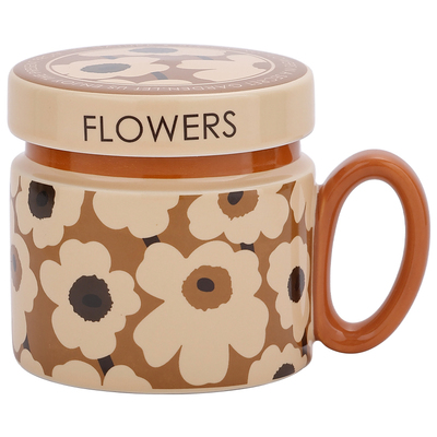 熊谷组陶瓷小众高级感带盖马克杯