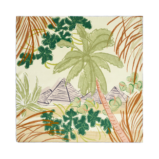 双成记加勒比海风印花真丝缎面大方巾原创艺术丝巾度假随时海滩