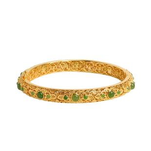 宫里上新银手镯女款纯银花丝古法镯子新中式玉镯送妈妈款生日礼物