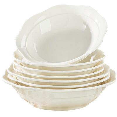 若岚陶瓷纯白简约釉下彩健康餐具