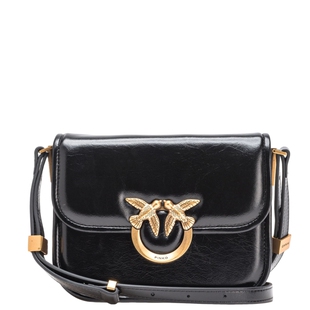 PINKO2025女士光面暗纹斜挎飞鸟包104297A26J