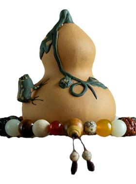 实木底座香薰办公室桌面摆件葫芦