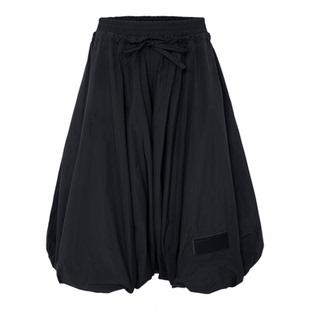 ALL BEINGS26SS新款黑色松紧腰气球空气感花苞宽松廓形阔腿裙裤女