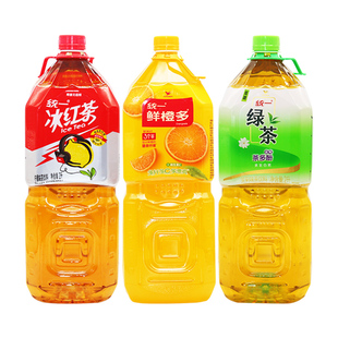 统一鲜橙多绿茶冰红茶2L*6瓶柠檬味红茶整箱大瓶橙汁茉莉味茶饮料