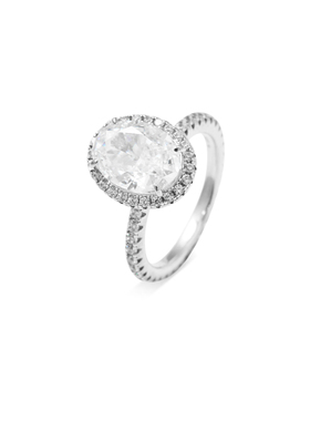 HW鸽子蛋戒指S925银4克拉Theone