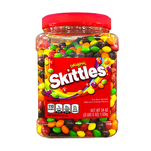 美国直邮进口Skittles彩虹糖1.53kg什锦混合水果味夹心巧克力豆