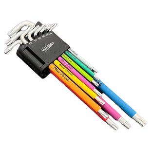 蓝点 BluePoint 9件彩虹色内六花型扳手组套T10-T50 L型花键扳手