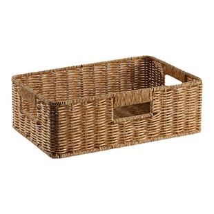 闲储仿藤编客厅茶几电视柜抽屉整理篮桌面零食筐厨房蔬果置物篮