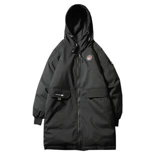 男士羽绒棉服中长款棉衣高中学生冬季加厚外套工装大码棉袄防寒服