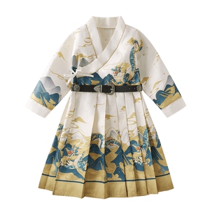 男童飞鱼服春装儿童帅气古装衣服大童演出服国风唐装宝宝春秋汉服