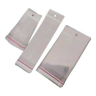 宽度10公分宽OPP卡头袋挂孔自粘袋带孔透明卡头塑料袋可挂袋子