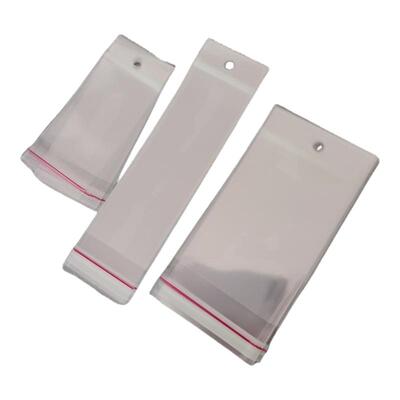 宽度10公分宽OPP卡头袋挂孔自粘袋带孔透明卡头塑料袋可挂袋子