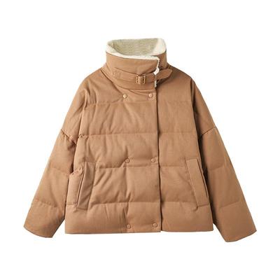 CHESONSE骆驼绒立领鹅绒羽绒服